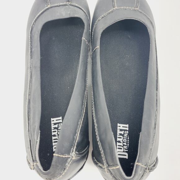 Duluth Trading Co Andina Skimmer Black Leather Slip On Shoe Women's 9 Medium - Picture 5 of 9